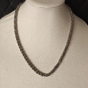 Silver tone Byzantine Necklace